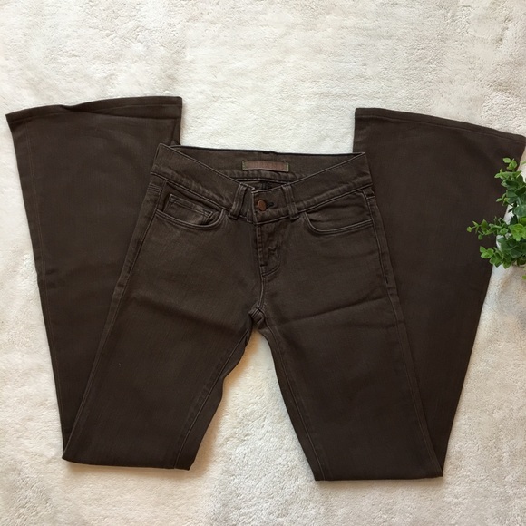 J Brand brown lovestory bellbottom flare jeans 24 - Picture 3 of 8
